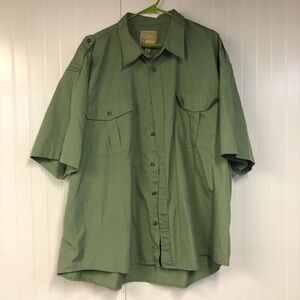 Cabela’s Green Short Sleeve Button-Up Shirt Casual 3XL